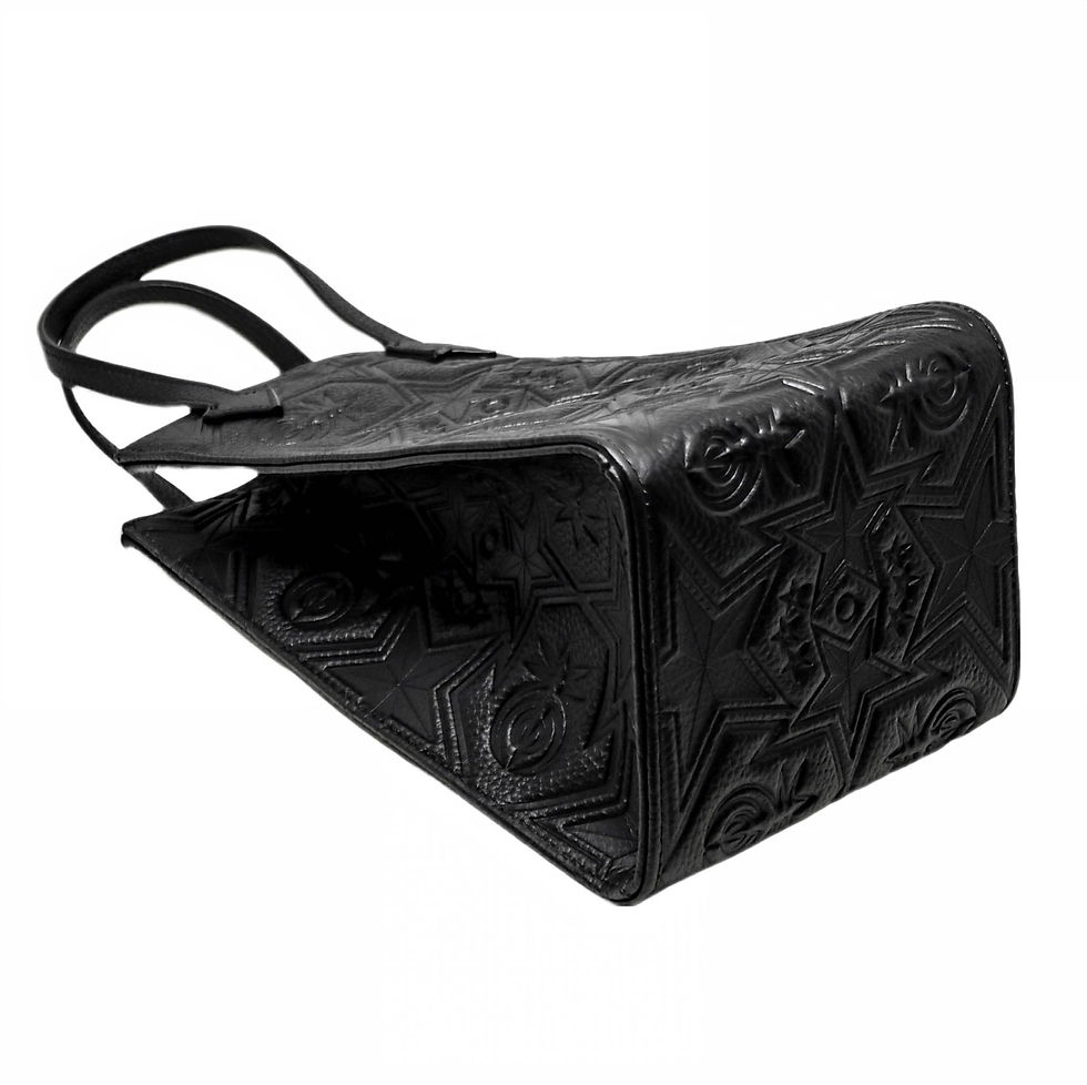 サムネイル： CS Leather Printed Logo Drink Bag -Black