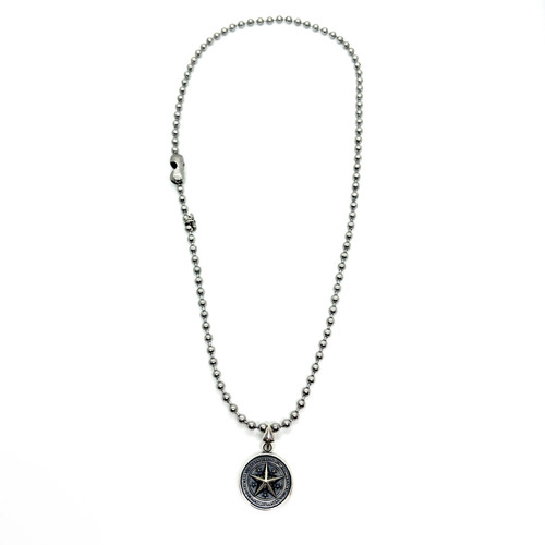 5th Anniversary Star Medallion&Stainless Ball Chain Necklace CODY