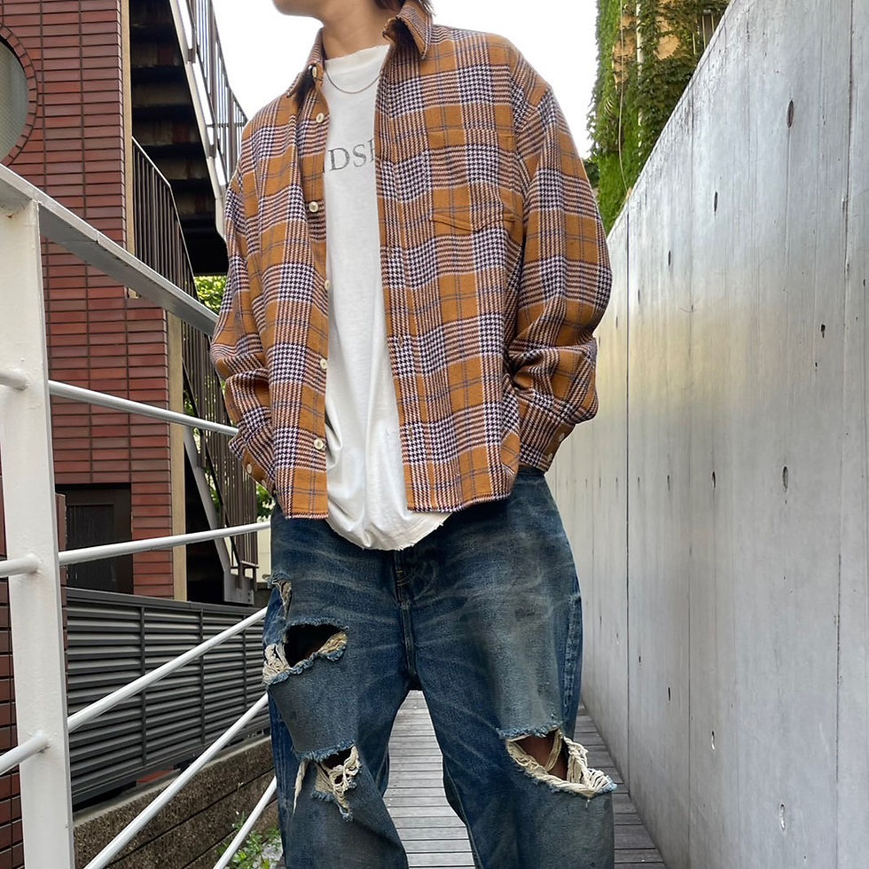 縮圖：Cotton Check Shirts / CAMEL
