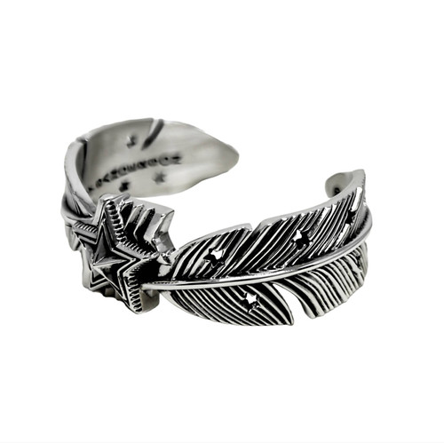 Heavy CS Navajo Sheriff Star Arrow Feather Cuff - Starry | CODY