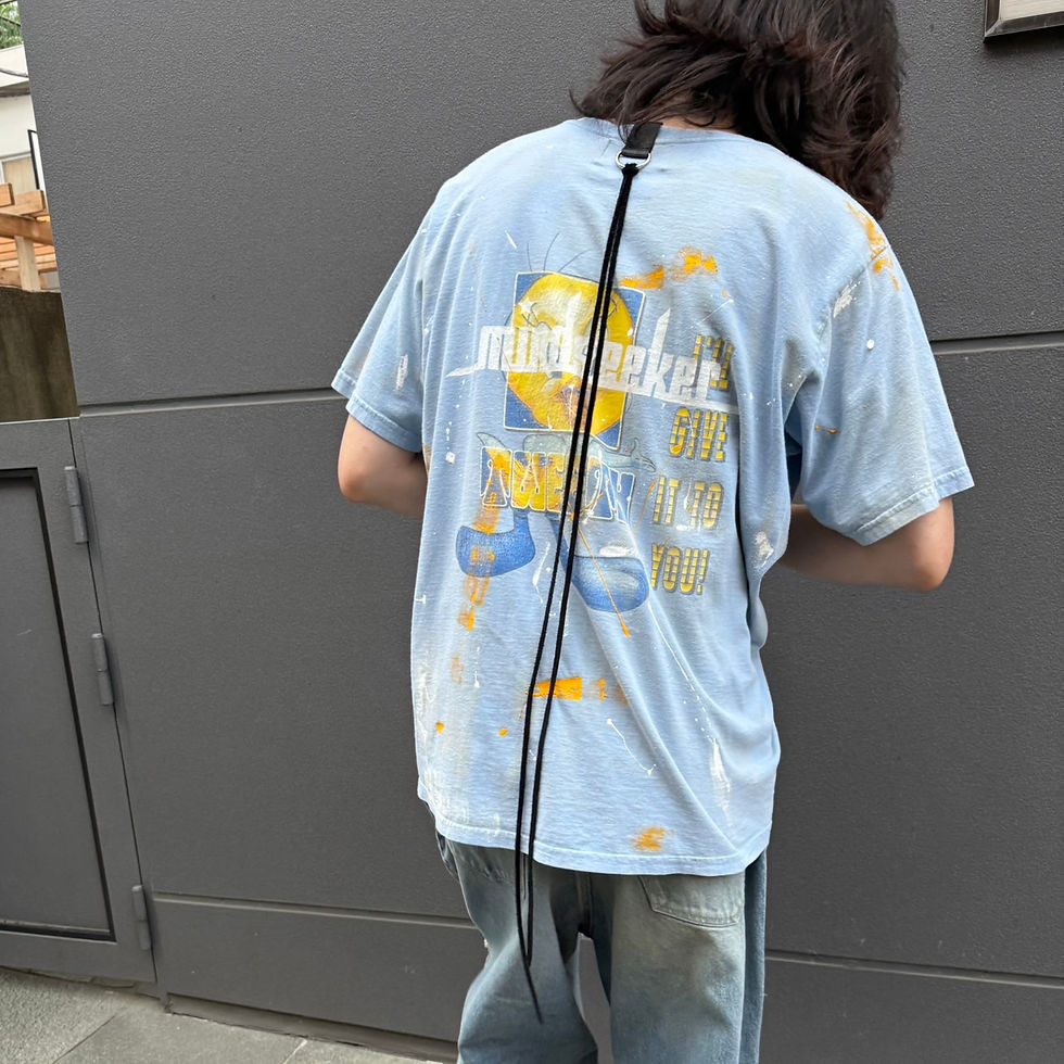 縮圖：Hand Painted Vintage Print Tee / LIGHT BLUE