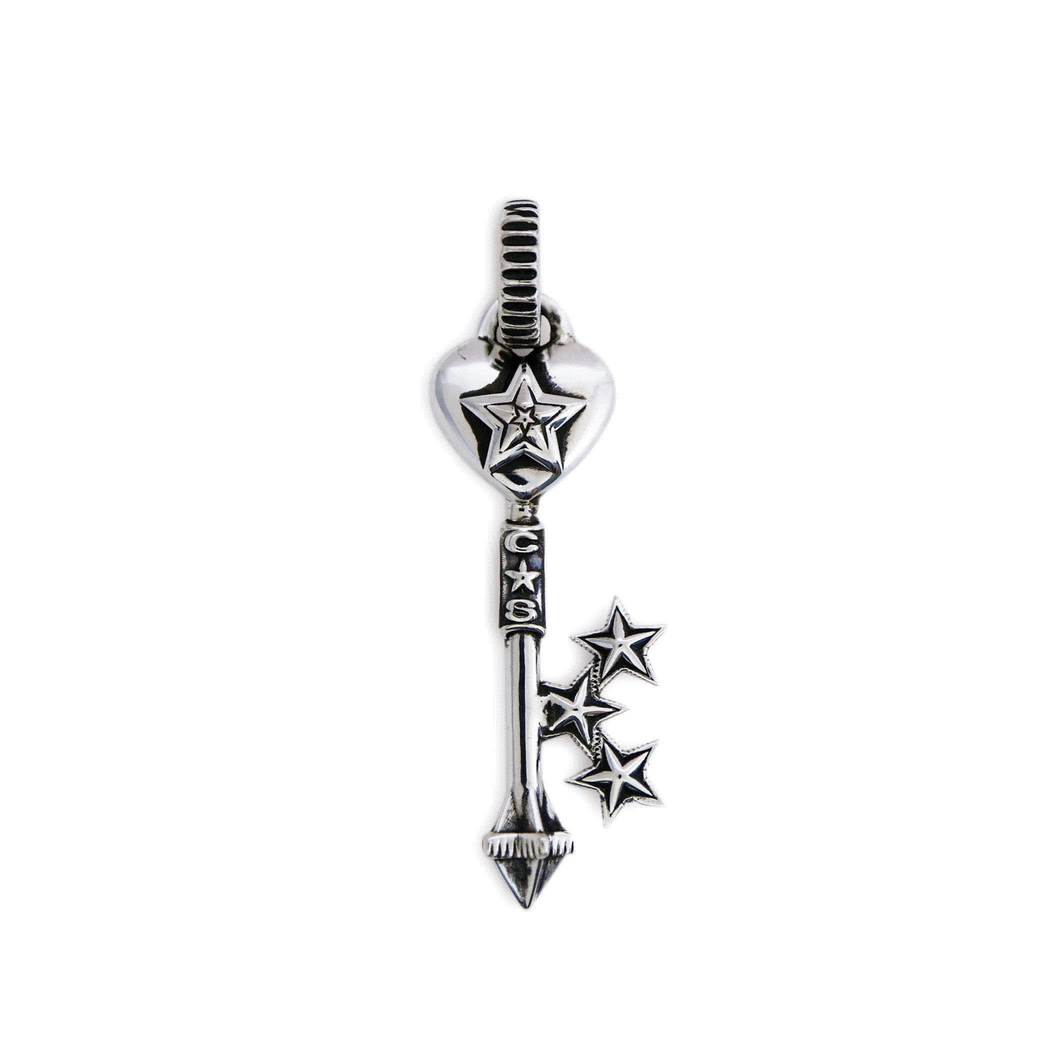 Heart w / Center Star in Star Key Pendant