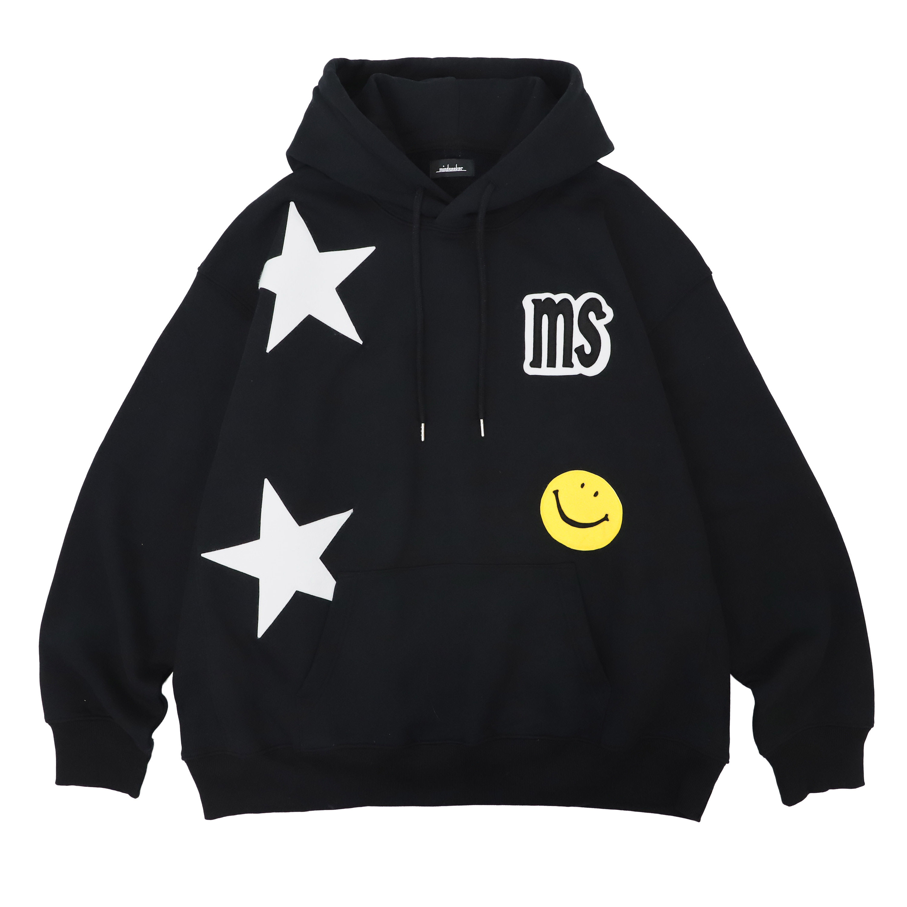 Hand Patch Pullover Hoodie / BLACK