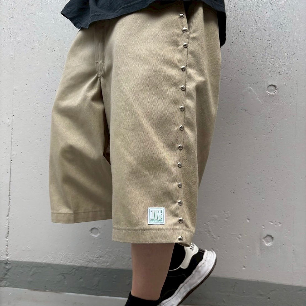 縮圖：Vintage Remake Side Studs Work Shorts / BEIGE