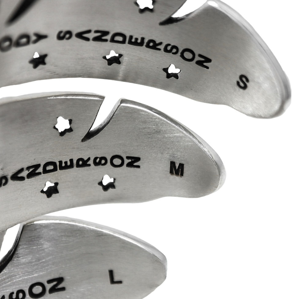 サムネイル： Heavy CS Navajo Sheriff Star Arrow Feather Cuff - Starry