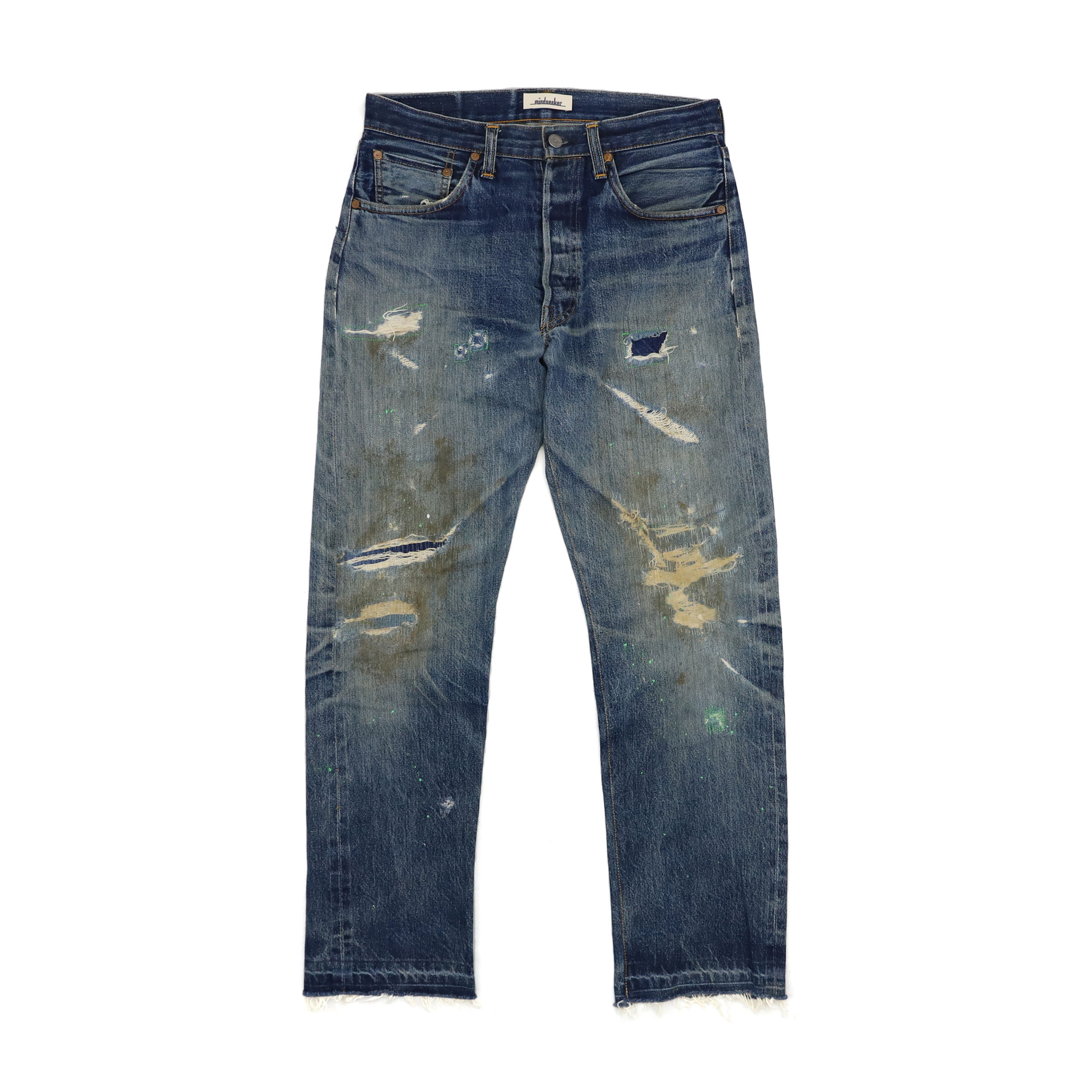 REMAKE DAMAGE DENIM JEANS / BLUE