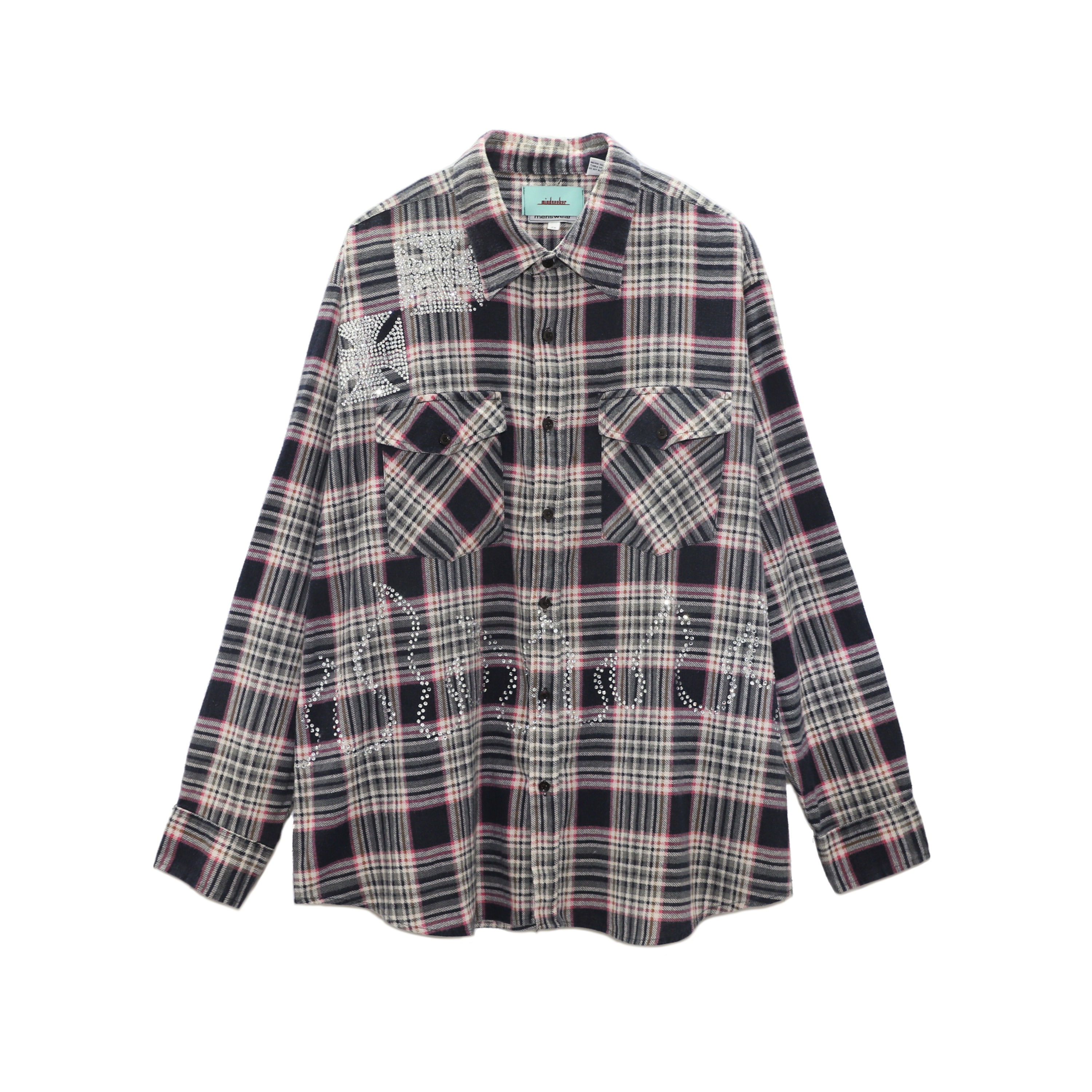 Vintage Linestone Custum Check Shirts / BLACK