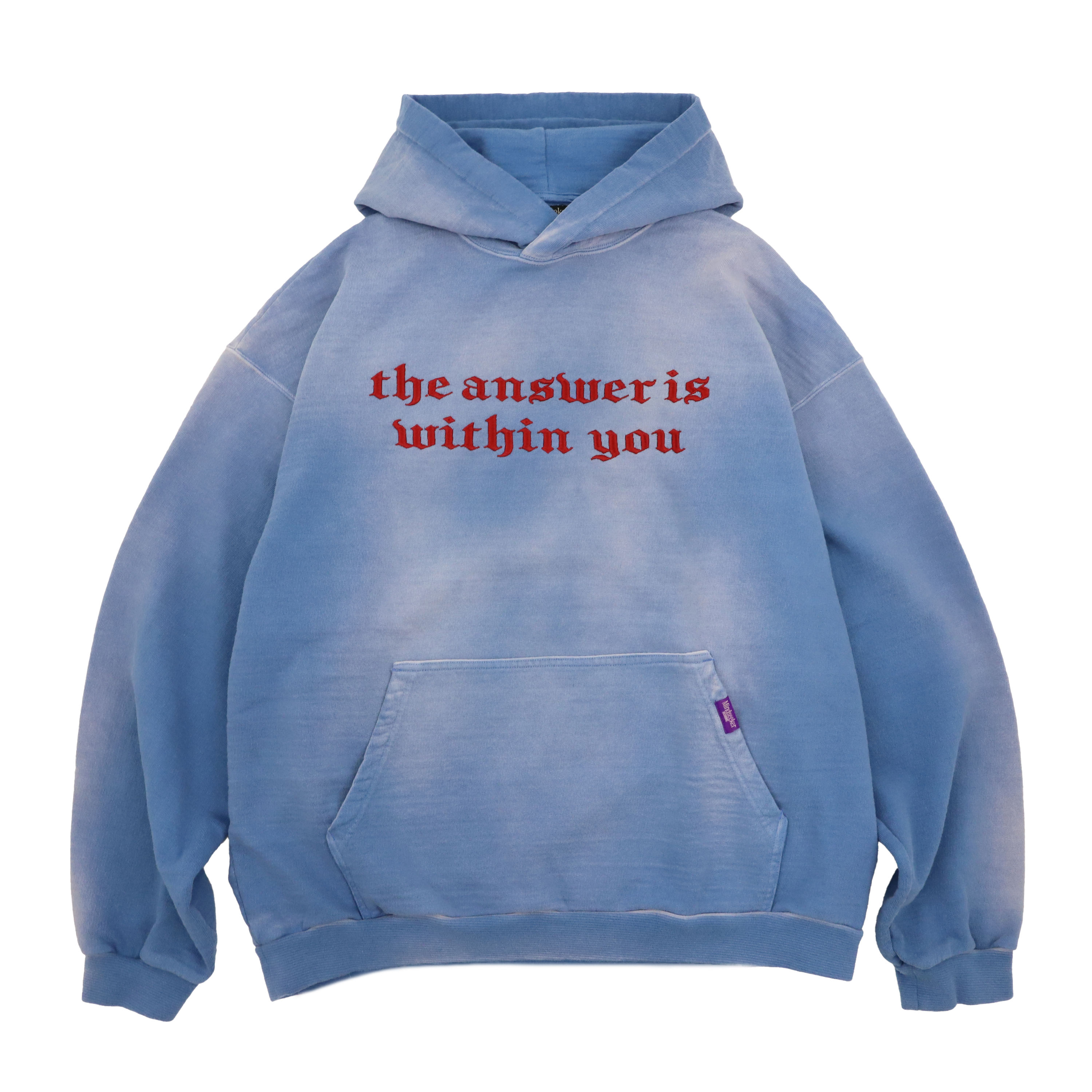 Message Embroidery Hoodie / BLUE
