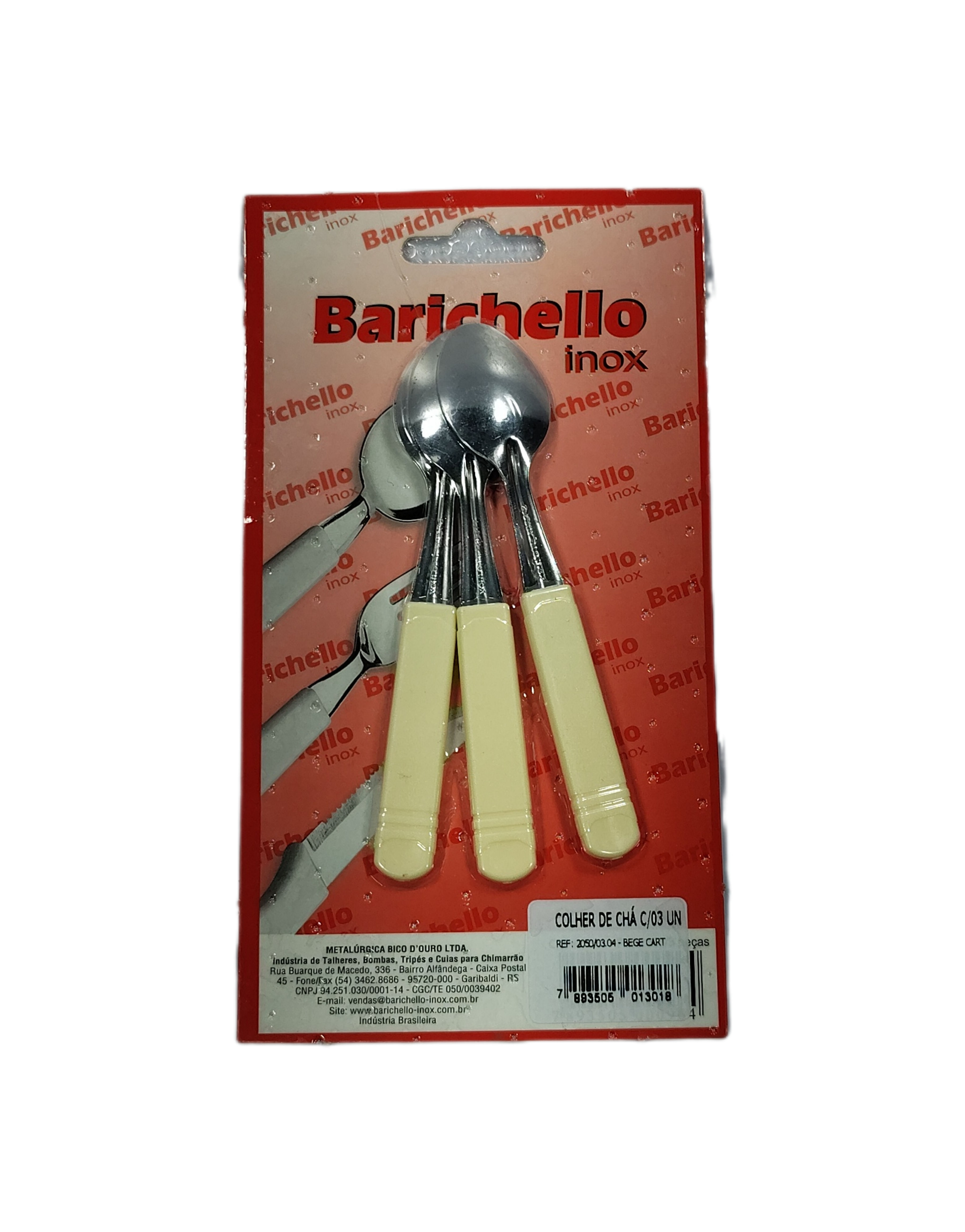 Colher de chá inox com 3