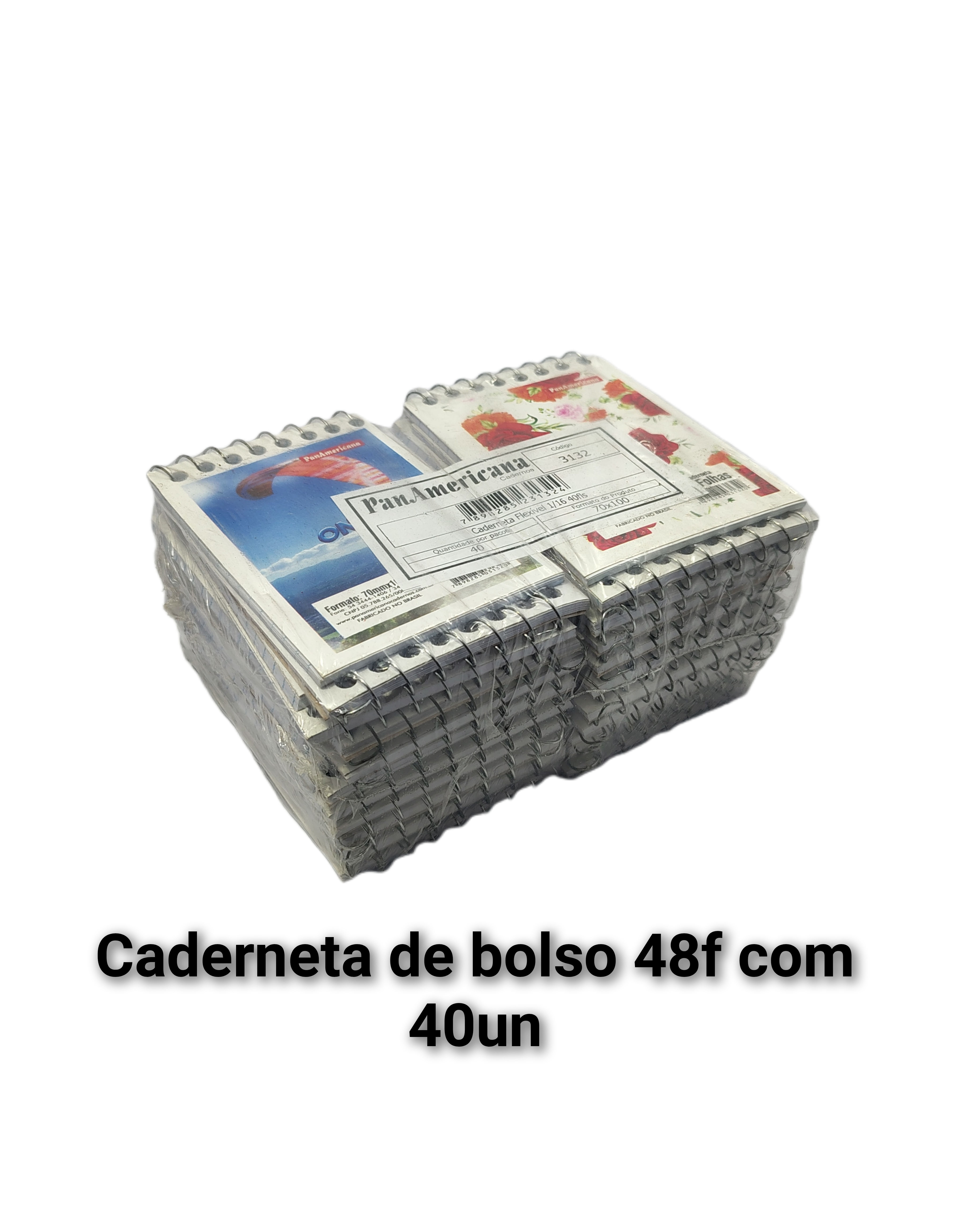 Caderneta de bolso 48folhas com 40un