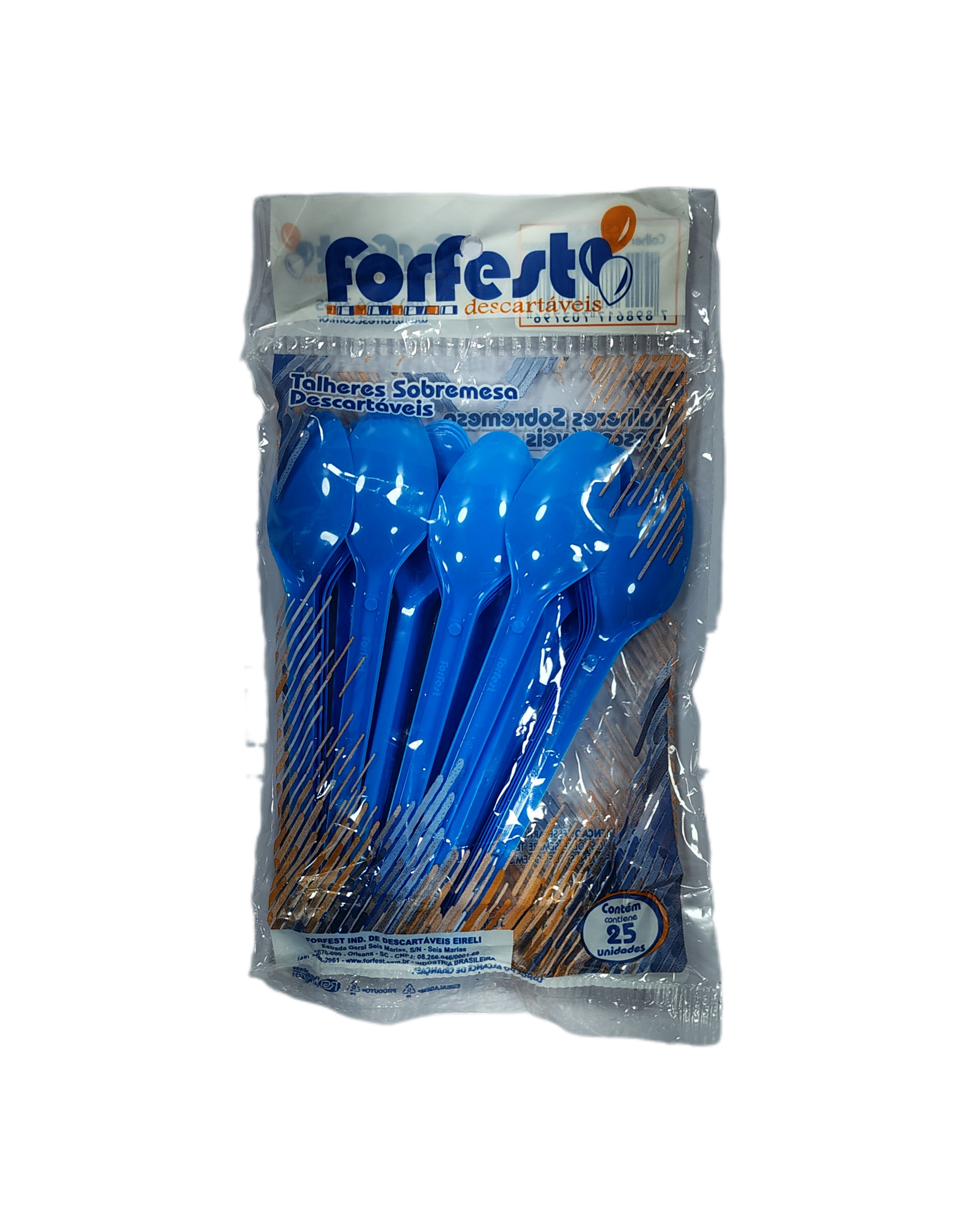 1728-Colher aniversário com 25 azul