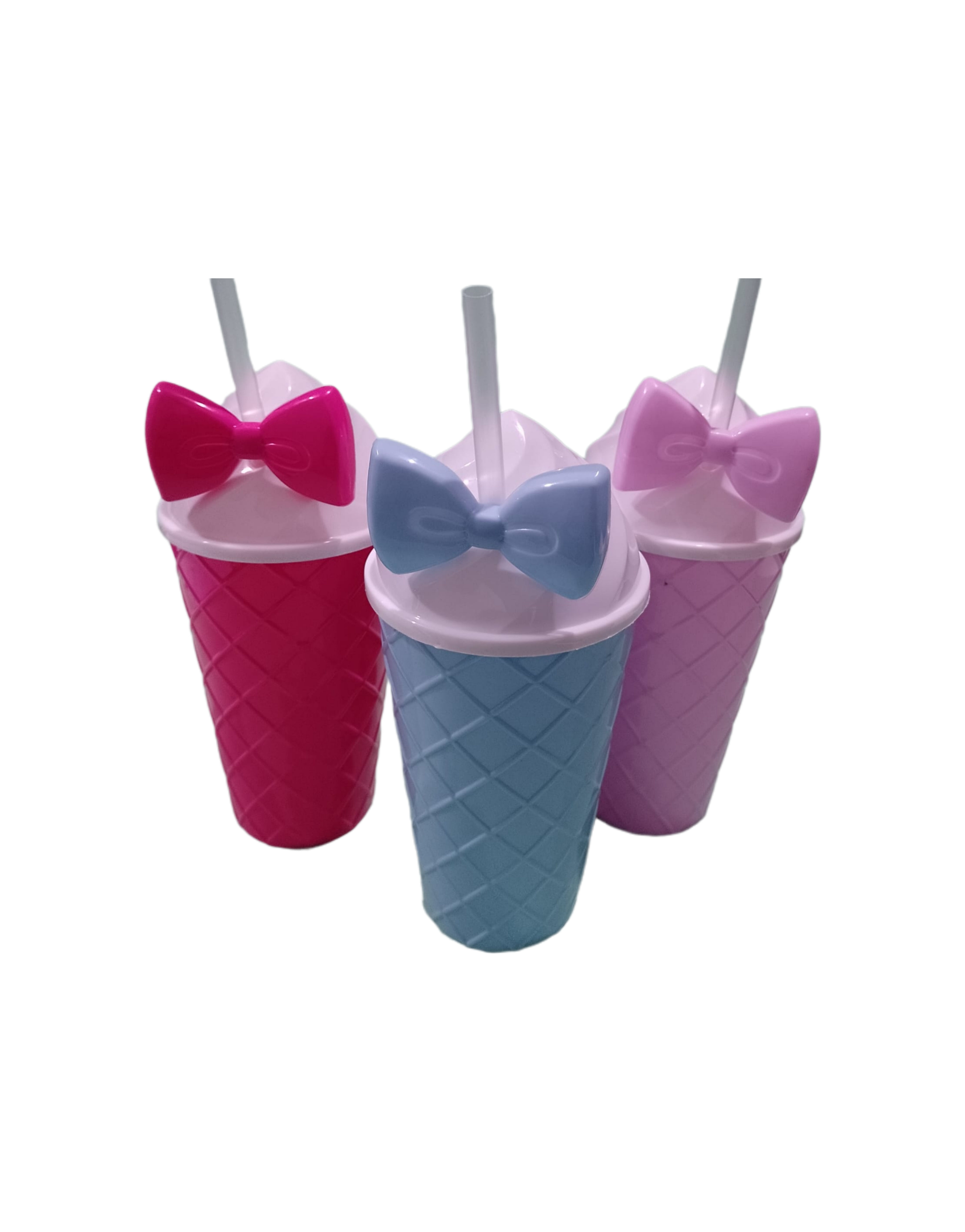 1446-Copo infantil canudo e laço 450ml