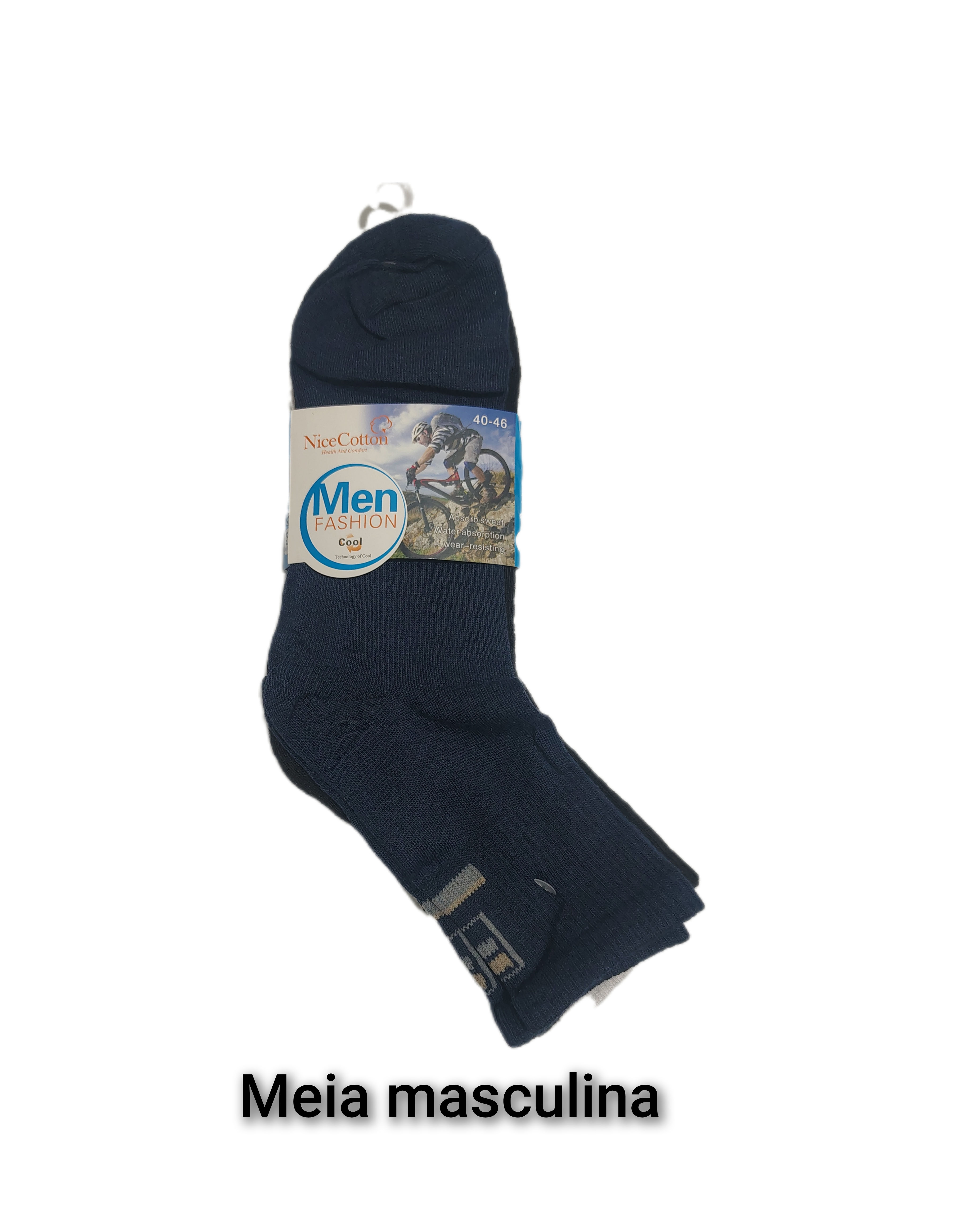Meia adulto masculino com 3 pares 