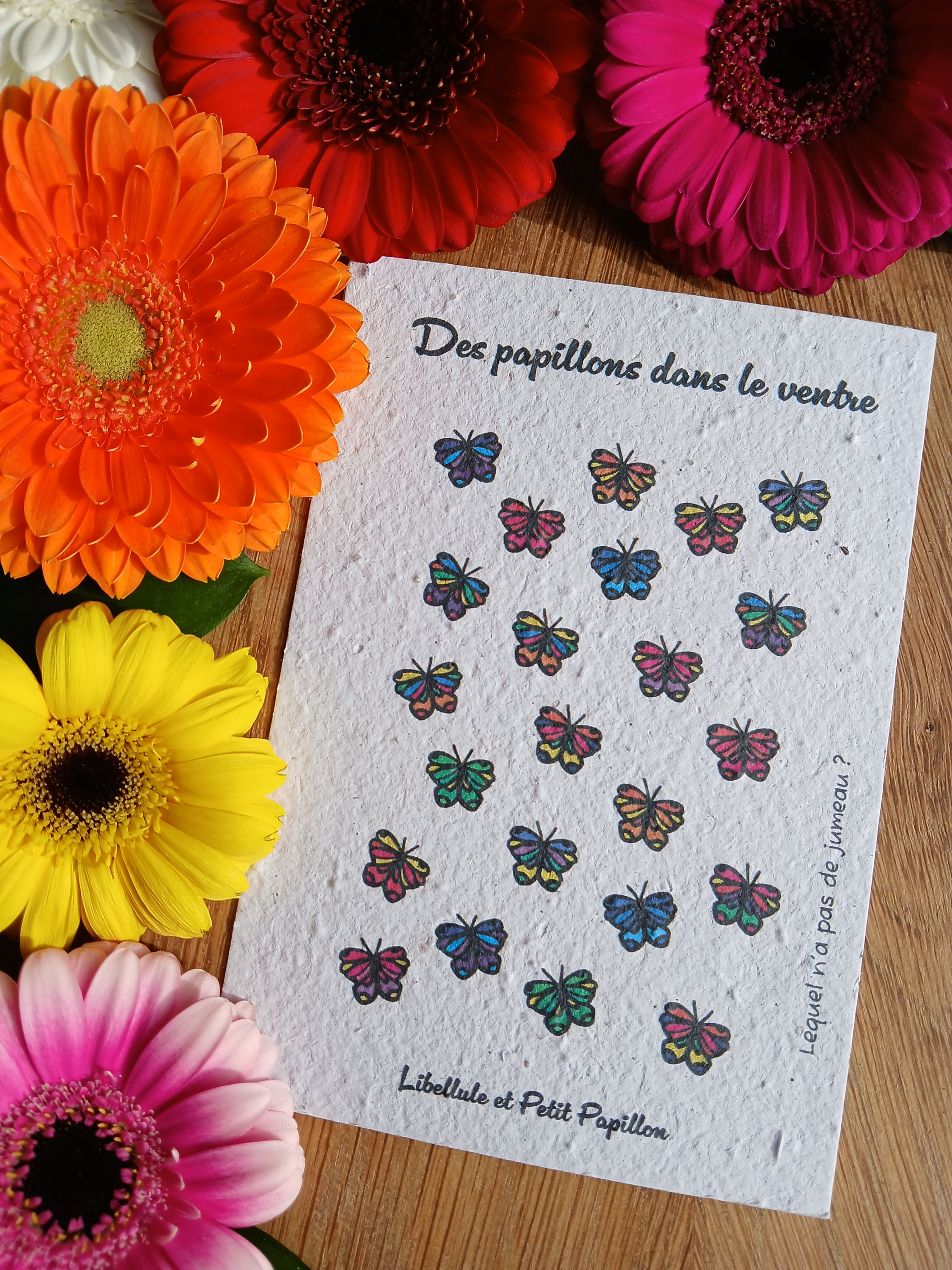 Carte Jeu à Planter "Des Papillons dans le ventre" - Graines Bio (Pro)