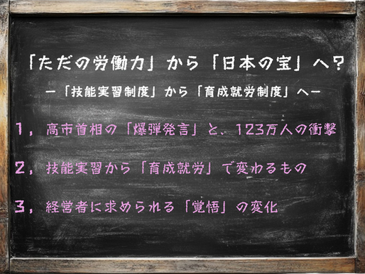 「ただの労働力」から「日本の宝」へ?ー「技能実習制度」から「育成就労制度」へ-