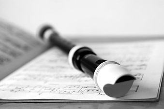 Recorder with sheet music