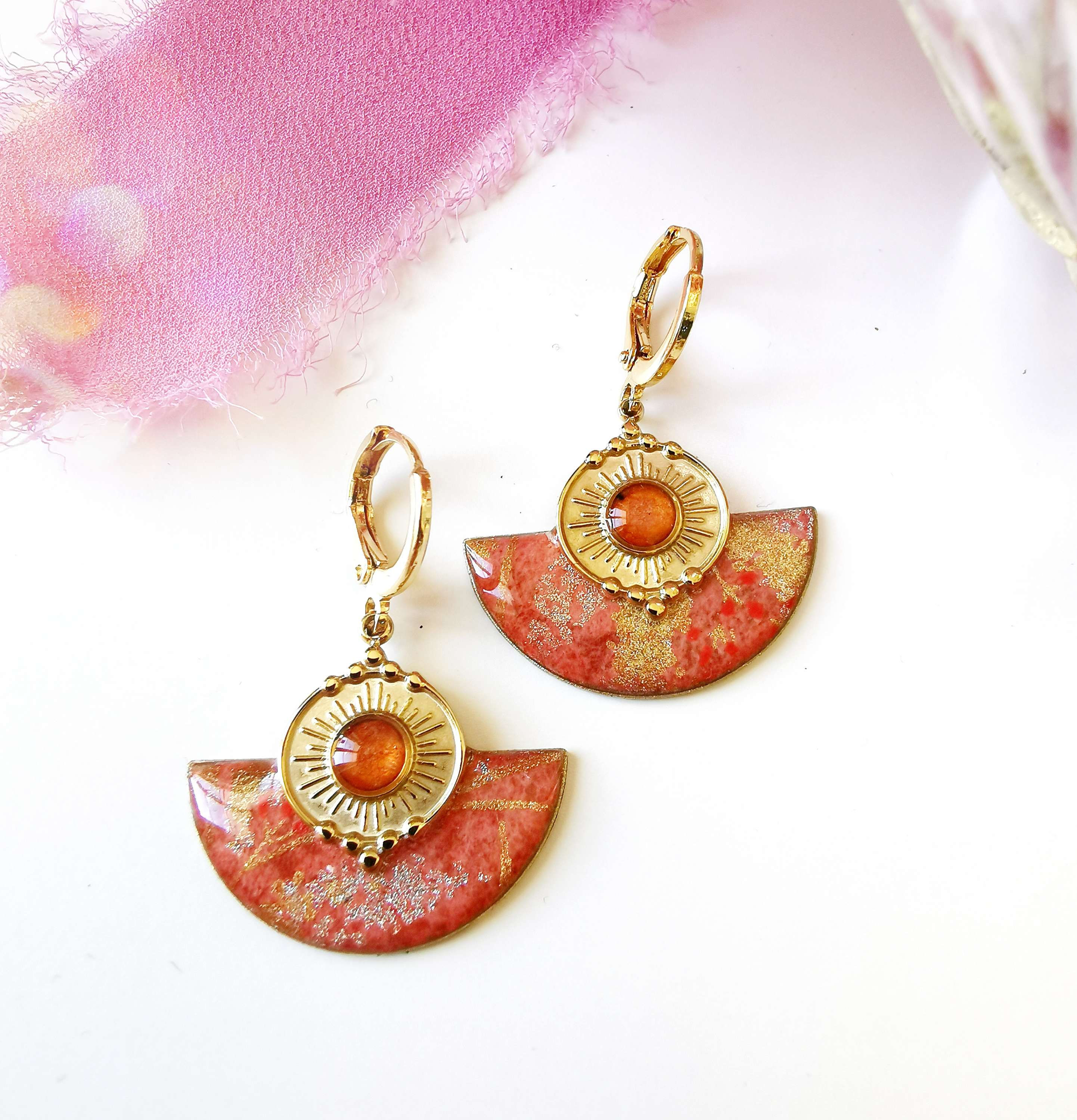 Boucles d'oreilles AVA Corail clair 