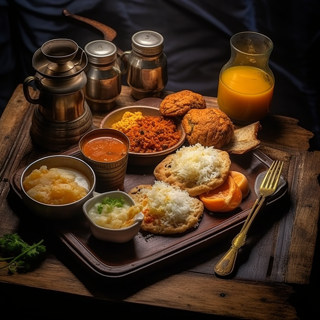 Arranged Food and Objects