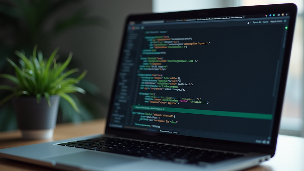 close-up view of a laptop screen showing responsive web design code