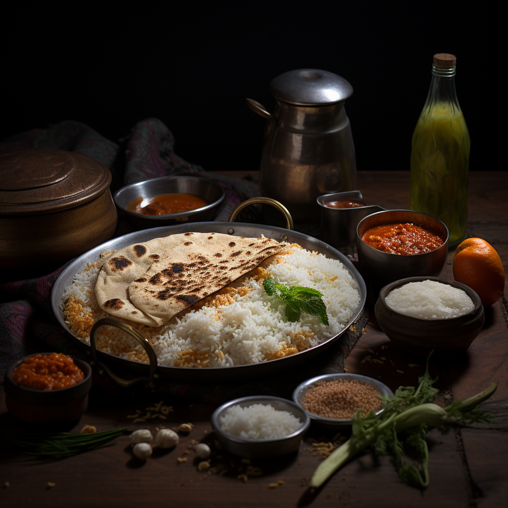 Arranged Food and Objects