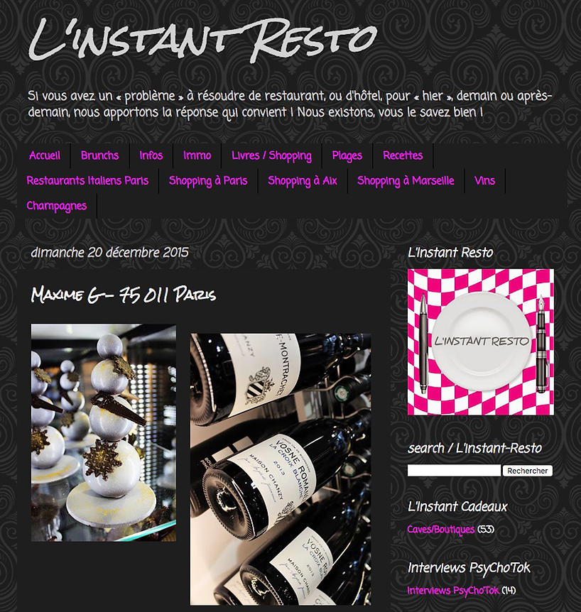 blog l'instant resto Maxime G