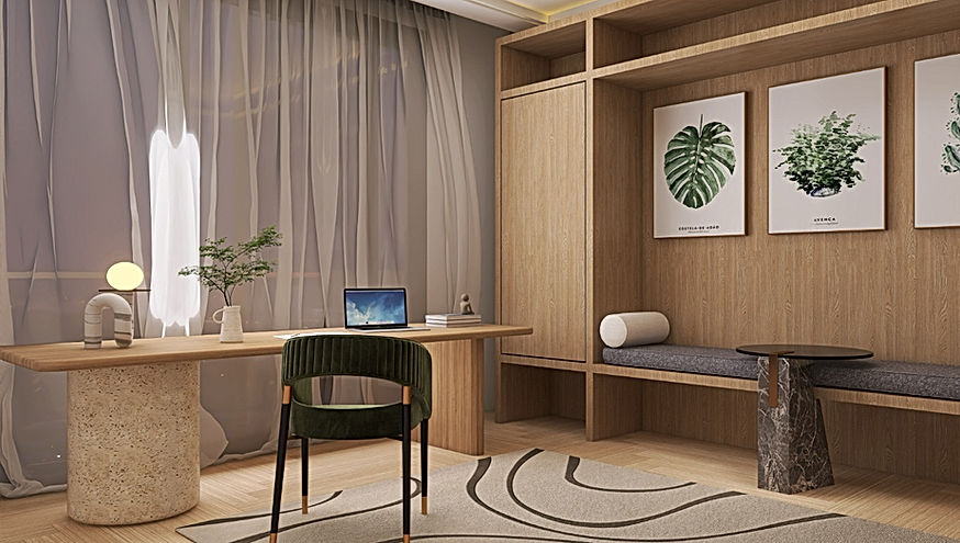 A professional with multiple businesses located in different areas, predominantly working from home. The client required a study that would be both formal and serious in appearance, while also offering comfort and a welcoming atmosphere.