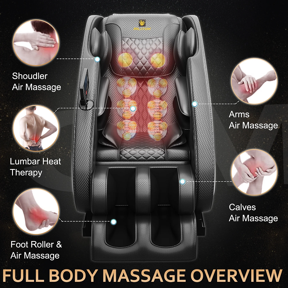 Thumbnail: Massage Chair Neck Massager with Zero Gravity Heating Bluetooth Functions (Black
