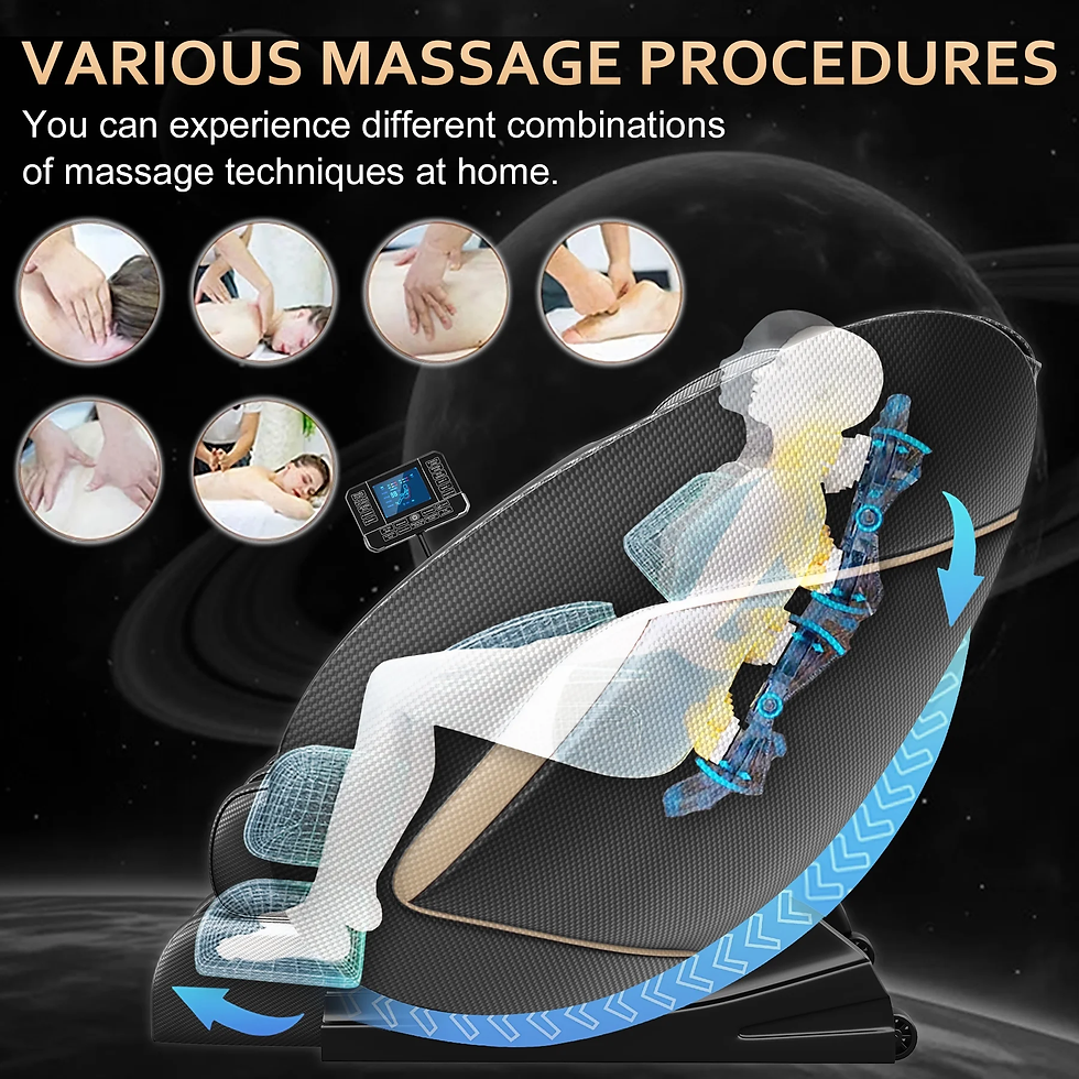Thumbnail: Massage Chair Neck Massager with Zero Gravity Heating Bluetooth Functions (Black