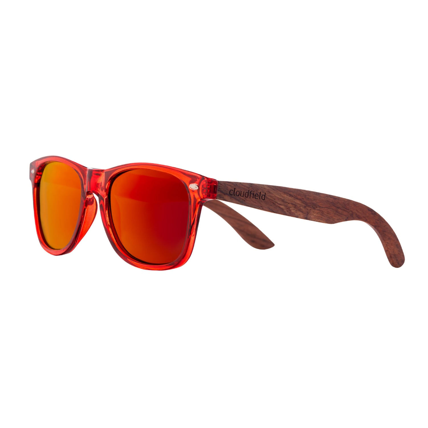 Cloudfield Unisex Polarized Wood Sunglasses - Red