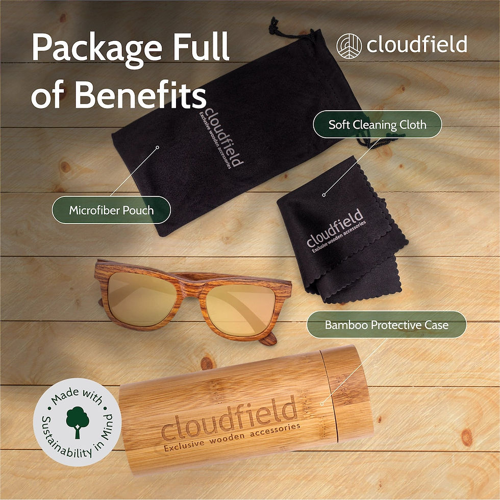 Thumbnail: Cloudfield Unisex Polarized Wood Sunglasses - Kosso Orange