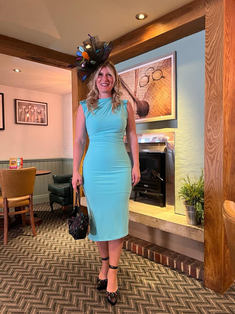 Bethany's Blue Asymmetric Gathered Dress