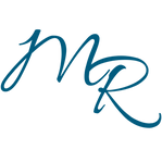 Logo for Maggie Ramsey—Interlocking teal script M and R