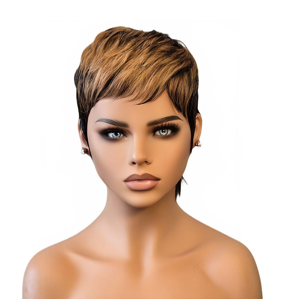 Thumbnail: RAVEN - 1B/27 HONEY BLONDE- PIXIE WIG 100% HUMAN HAIR