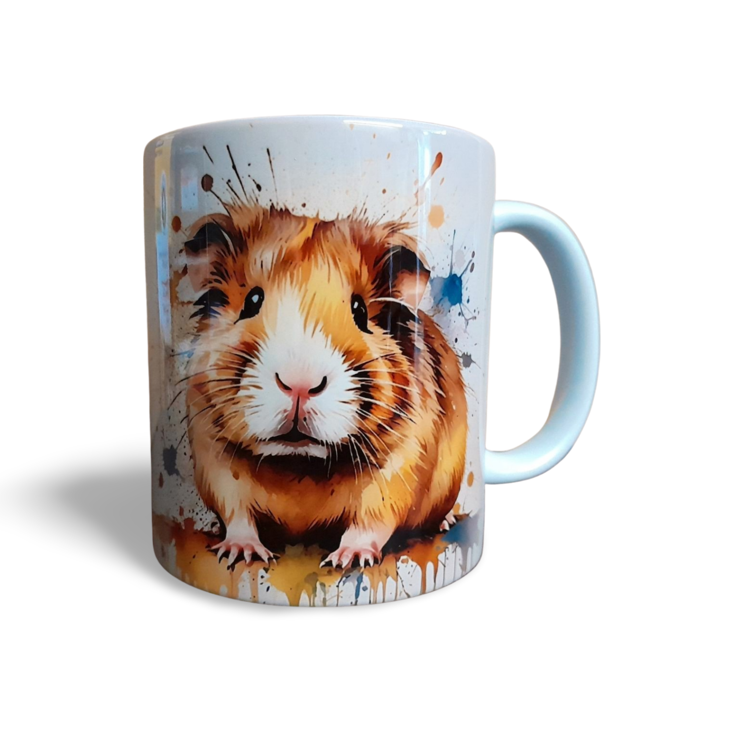 Guinea Pig Mug, Hand Printed Ceramic, Optional Coaster
