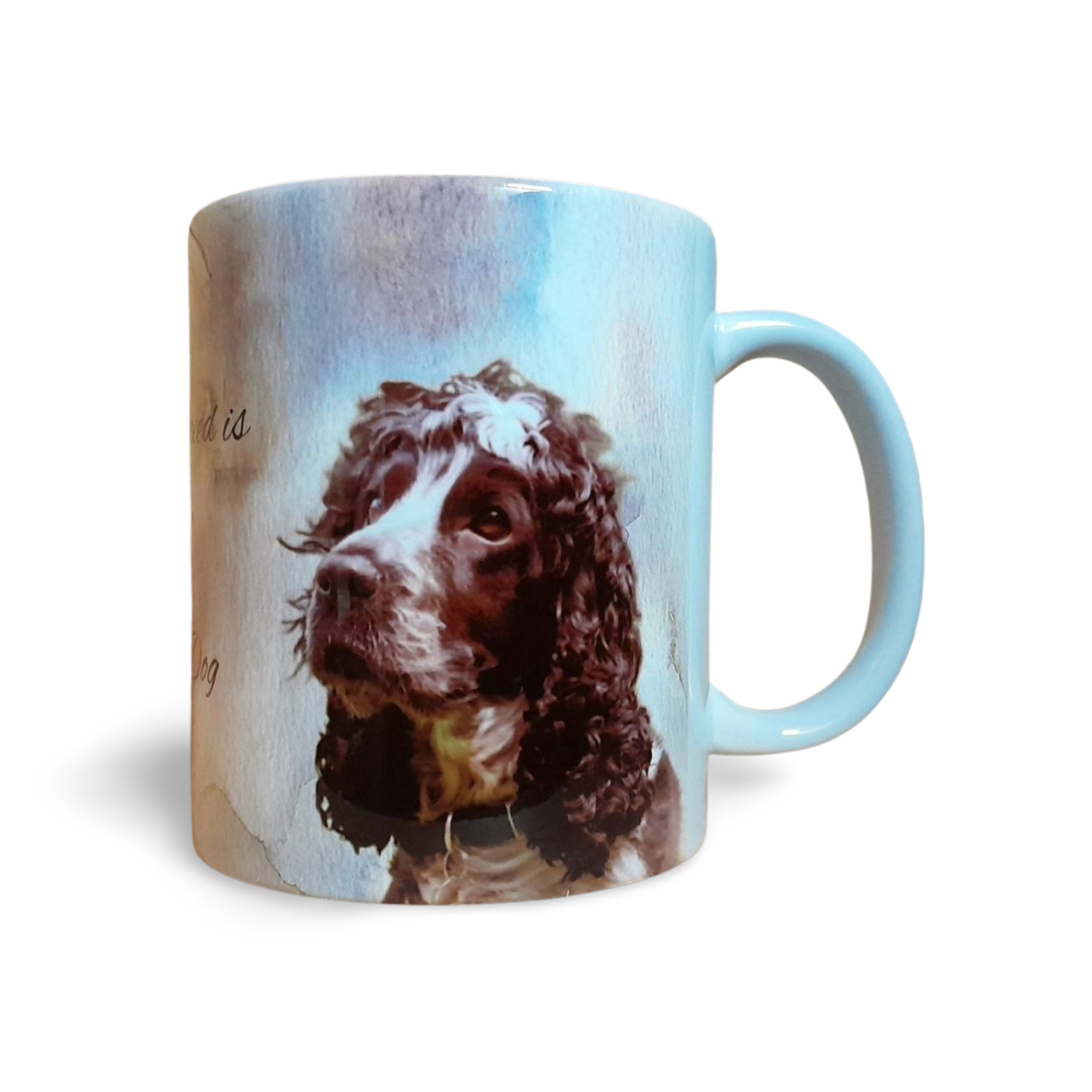 Cocker Spaniel (Blue Roan) Dog Mug, Hand Printed Ceramic, Optional Coast