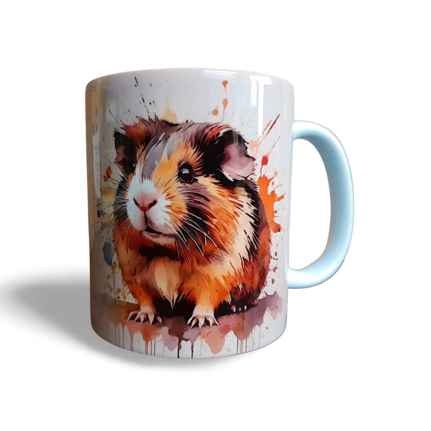 Guinea Pig Mug, Hand Printed Ceramic, Optional Coaster