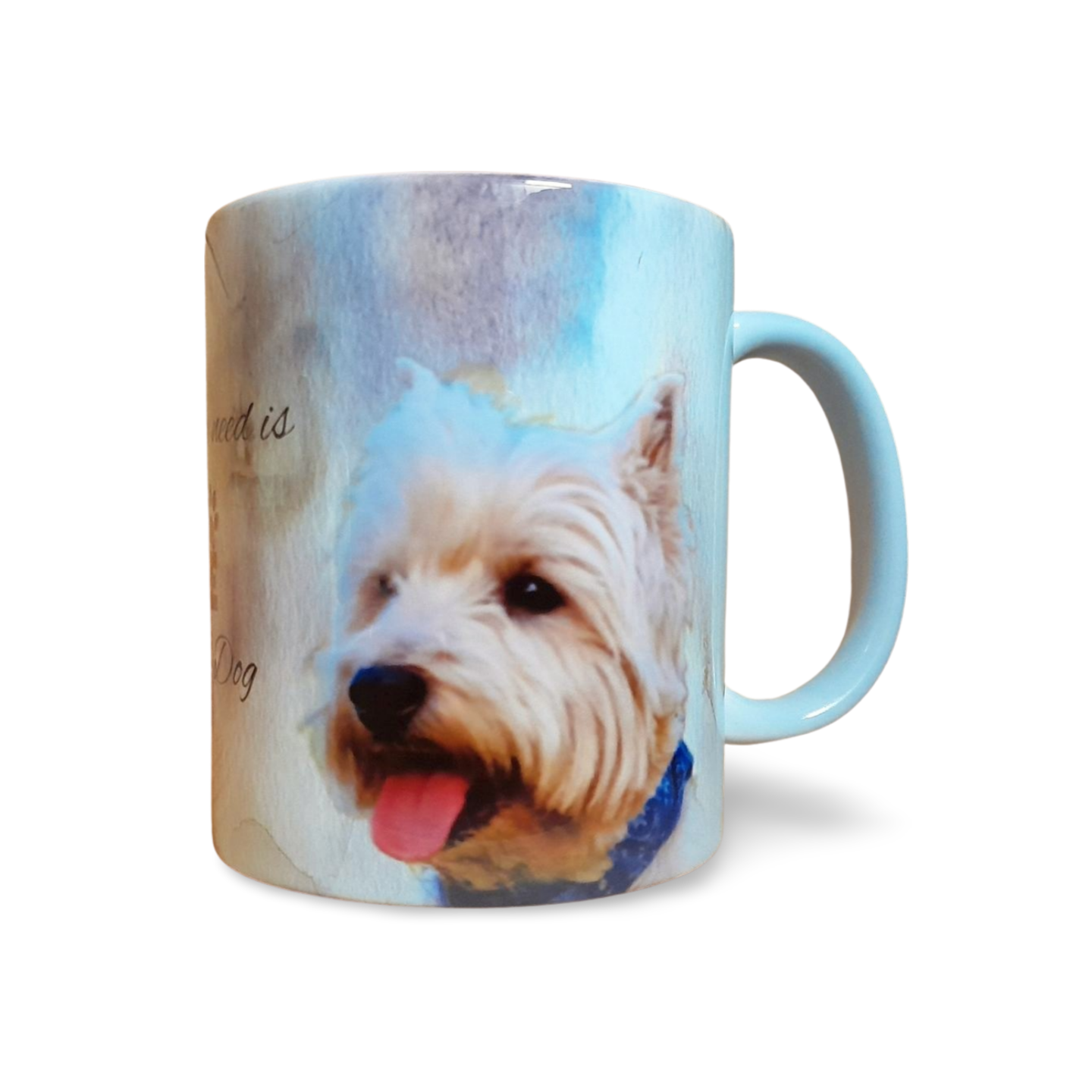 West Highland White Terrier Dog Mug, Hand Printed Ceramic, Optional Coas