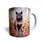 Thumbnail: Grey Cat Mug, Hand Printed Ceramic, Optional Coaster