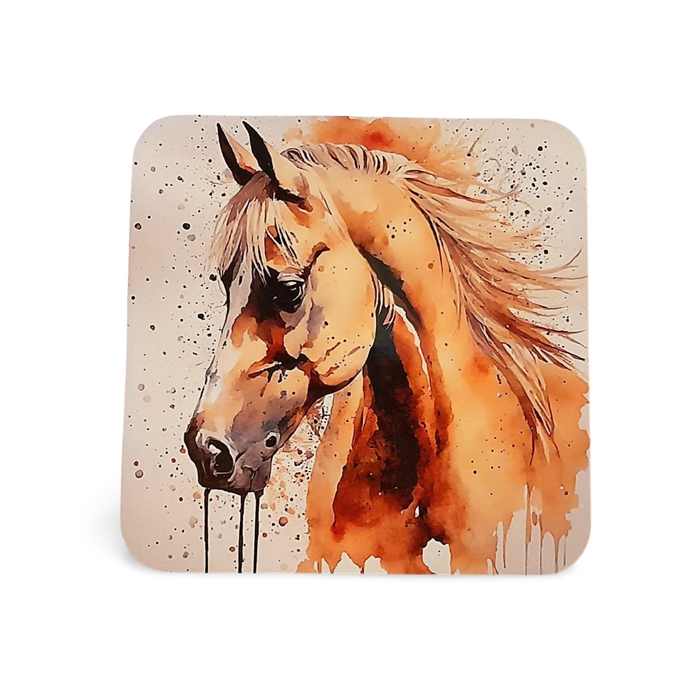 Thumbnail: Palomino Horse Head Watercolour Art Mug, Hand Printed Ceramic, Optional Coaster