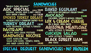 chalk board menu