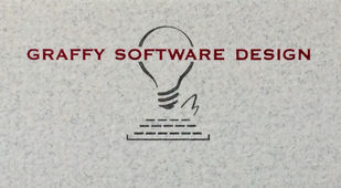 Hand drawn logo design illustration by ©Patty Berns for Graffy Software Design multiple use