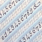 calligraphy numbers in rows