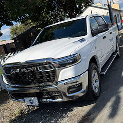 Clean white Ram pickup truck after an exterior detail