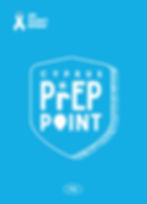 CY PrEP POINT logo with text and AIDS Solidarity Movement on blue background.