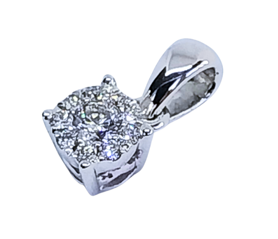 colgante roseta oro blanco brillantes