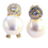 Miniatura: pendientes plata oro roseta redonda circonitas perlas cierre omega