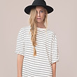 Model in Striped Dress