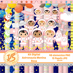 Astronauta Menina Rosa