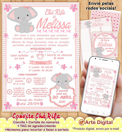Convite Cha Rifa Vs Arte Digital