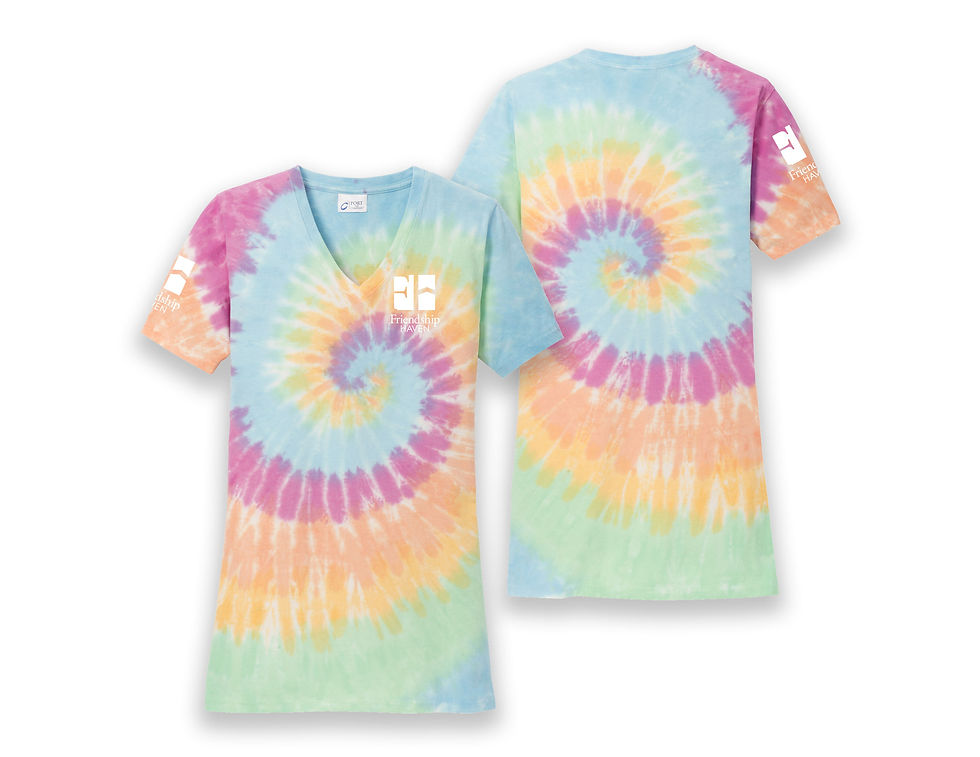 Thumbnail: Friendship Haven Port & Co™ Women's Tie-Dye V-Neck Tee